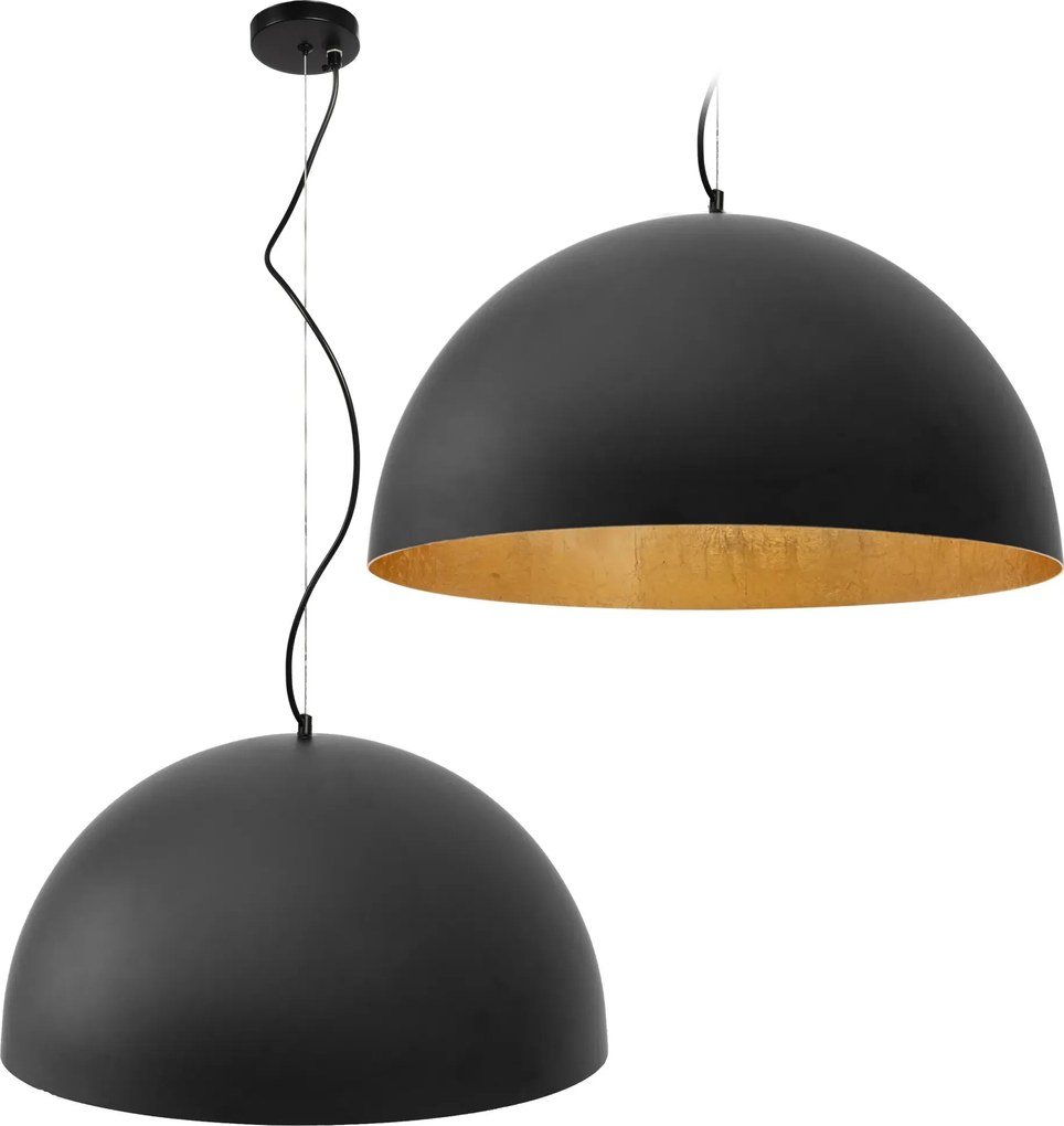 Lampada Da Soffitto Pensile Vasca Metallico Nera 50 cm