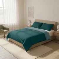 Parure copripiumino matrimoniale in microfibra mano pesca verde