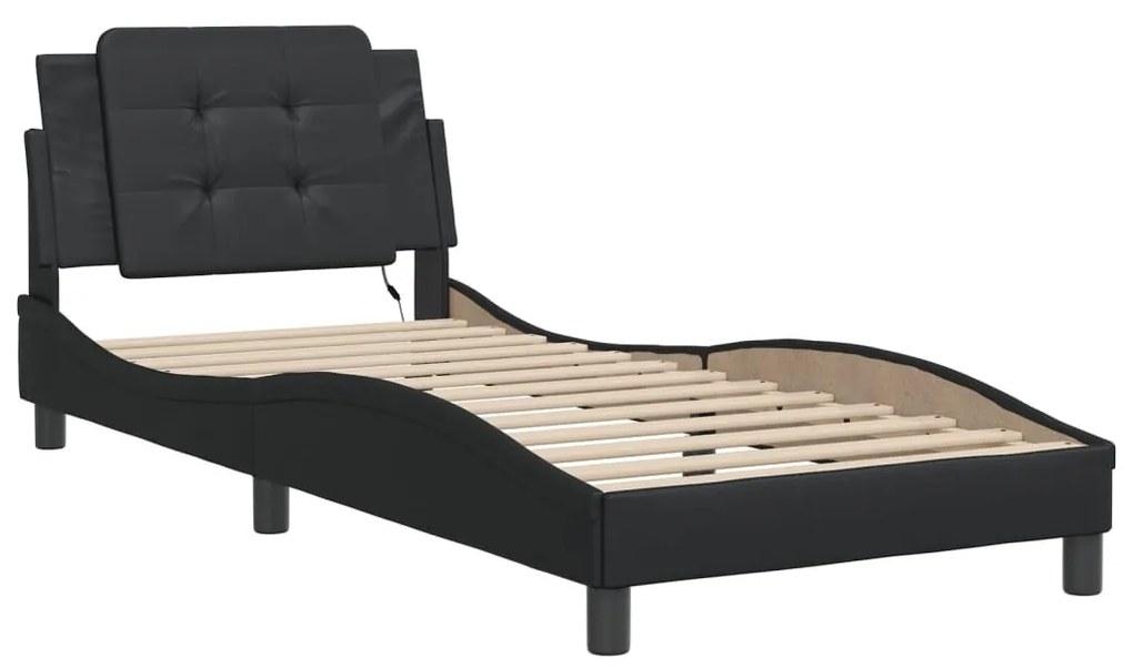 Giroletto con luci led nero 90x200 cm in similpelle