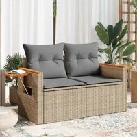 Divano da Giardino con Cuscini a 2 Posti Beige in Polyrattancod mxl 111106