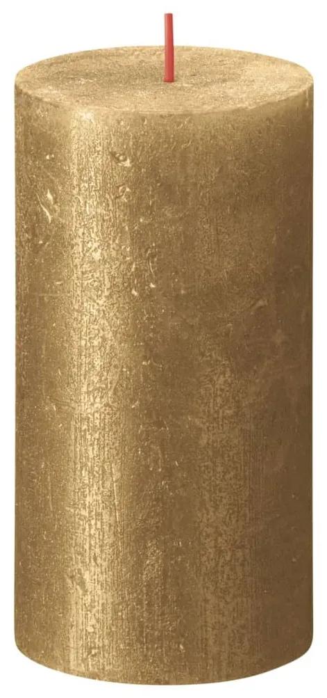 Bolsius Candele Pilastro Rustiche Shimmer 4 pz 130x68 mm Oro