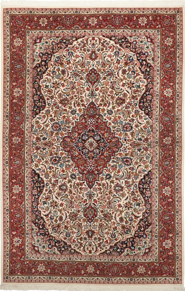 Isfahan Tappeto persiano 210 x 140 Rosso (Iran) Annodato A Mano