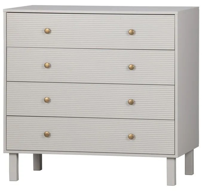 Cassettiera bassa grigio chiaro in legno di pino 94x91 cm Madu - WOOOD