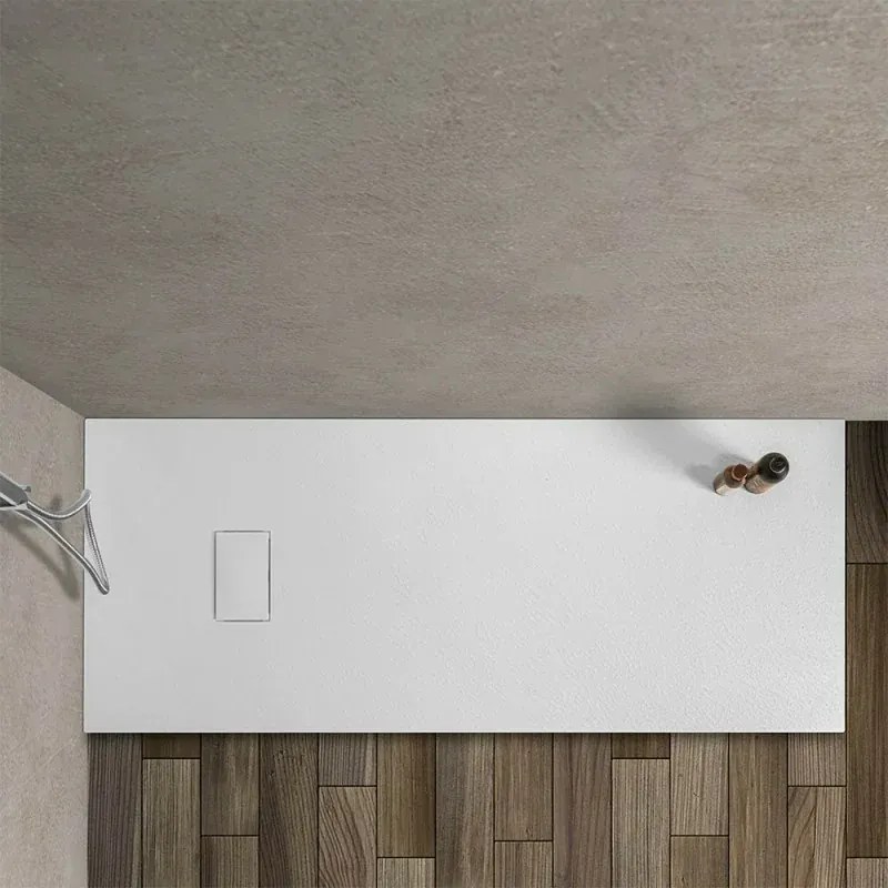 Piatto doccia in resina 80x180 cm Bianco effetto pietra Agorà