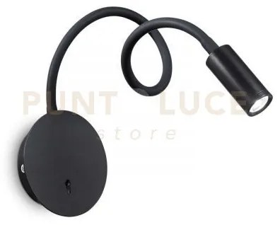 Focus applique a parete led 3000k 3,5w  280 lm nero flessibile e or...