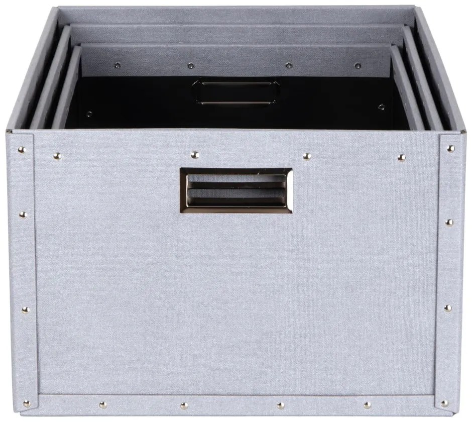 Set di 3 scatole di cartone grigio chiaro Ture - Bigso Box of Sweden
