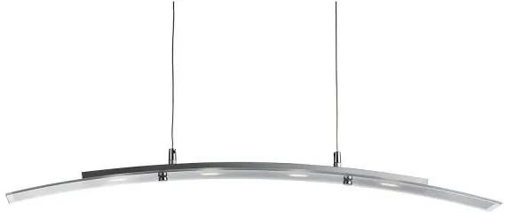 Curve 4lt pendant - metallo argentato satinato e vetro smerigliato