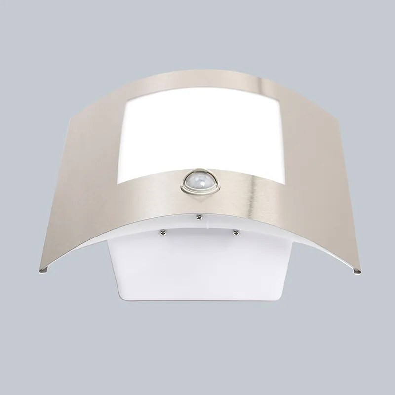 Lampada da parete moderna per esterni in acciaio con sensore di movimento IP44 - Emmerald 1