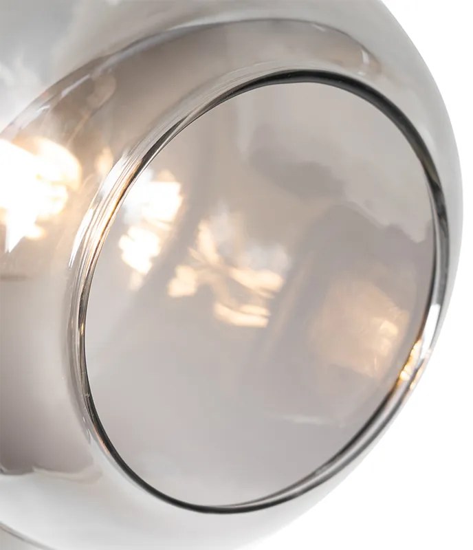 Faretto da soffitto nero con oro e vetro fumé 3 luci - Zuzanna