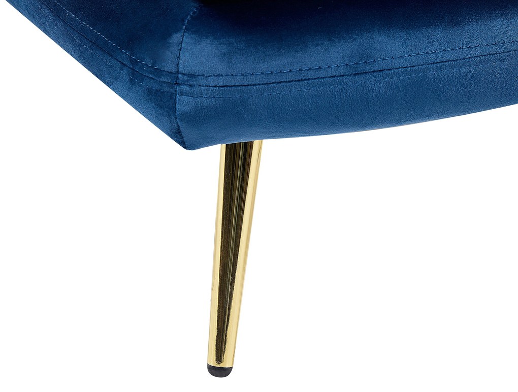 Chaise longue sinistra velluto blu e azzurro GONESSE Beliani