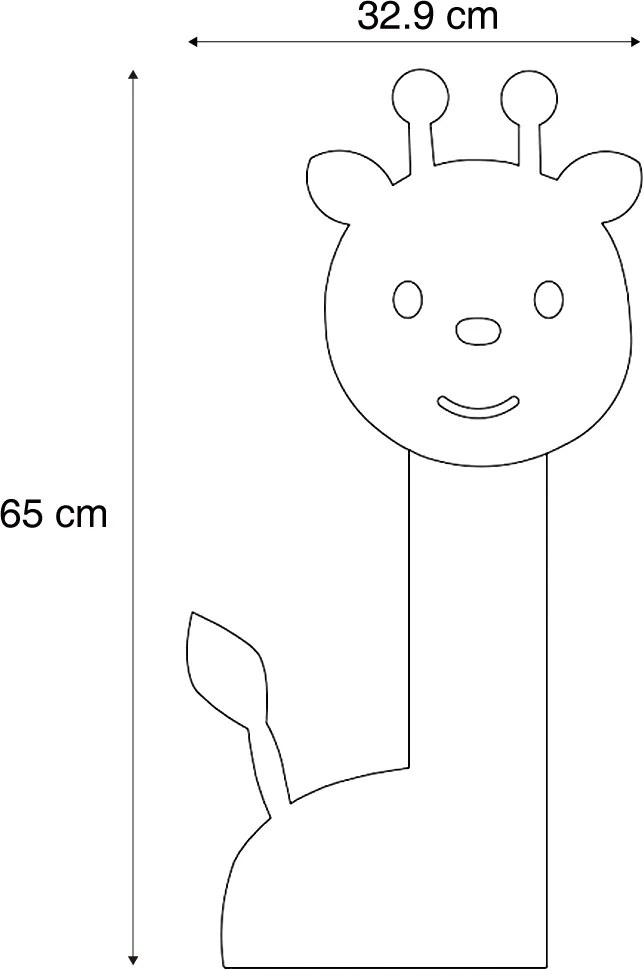 Lampada da parete per bambini arancione con LED dimmerabile a 3 livelli - Gigi la Giraffa