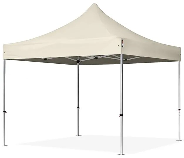 TOOLPORT 3x3m gazebo pieghevole PES con laterali (finestre panoramiche), PROFESSIONAL alluminio, crema - (600144)