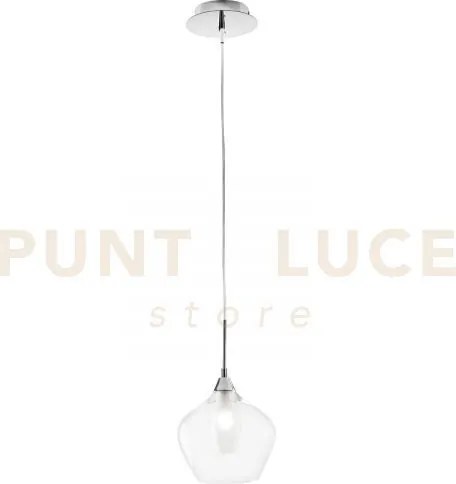 Lampadario a sospensione skyline doppio vetro trasparente e bianco ...