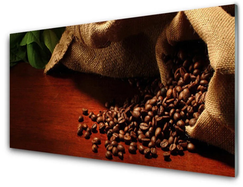Quadro vetro Cucina a chicchi di caffè 100x50 cm 2 appendini