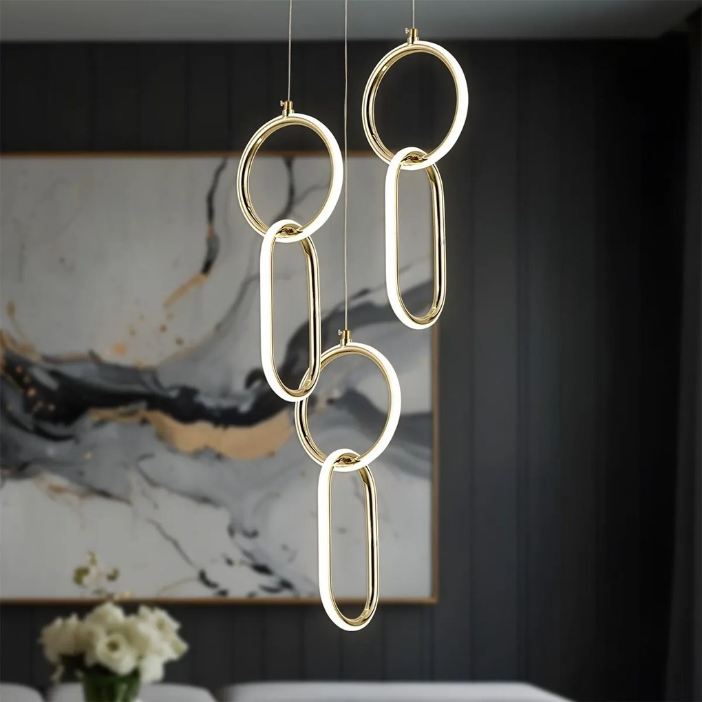 Lampada a sospensione LED G077-3CPR Gold