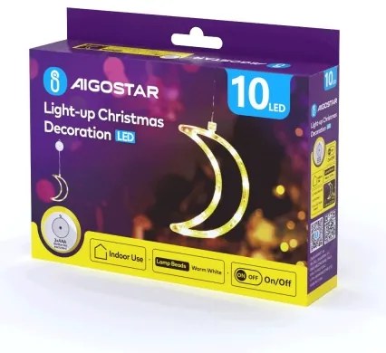 Aigostar - Decorazione natalizia LED LED/3xAAA luna 18,5cm