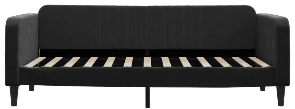 Divano letto con materasso nero 90x200 cm in velluto