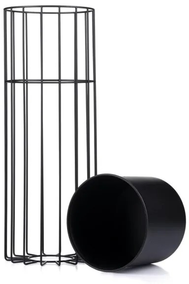 Vaso da fiori in metallo LOFT 55x20 cm nero