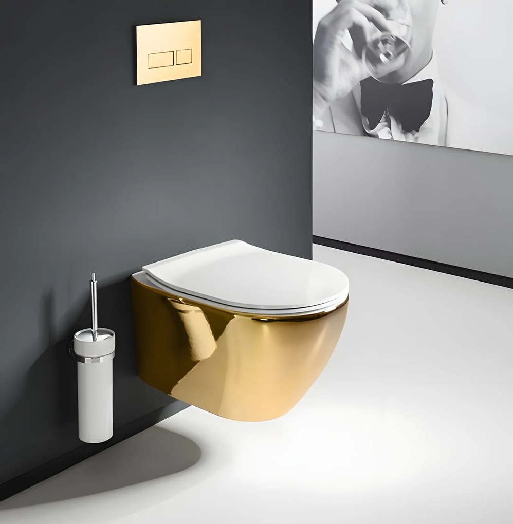 Vaso WC sospeso Rea Carlo Mini Tornado NFQ GOLD WHITE