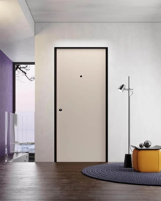 Pannello per porta blindata rivestito melamina avorio L 100  x H 213 cm, Sp 6 mm