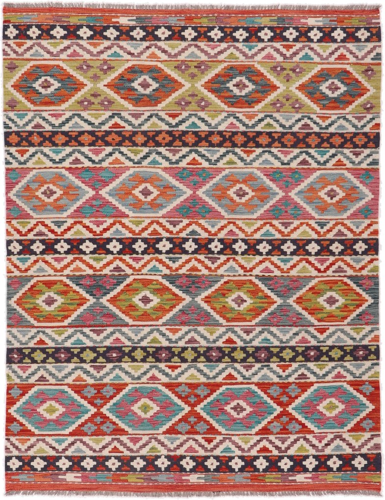 Kilim Tappeto 150x200 (Afghanistan) Tessuto A Mano