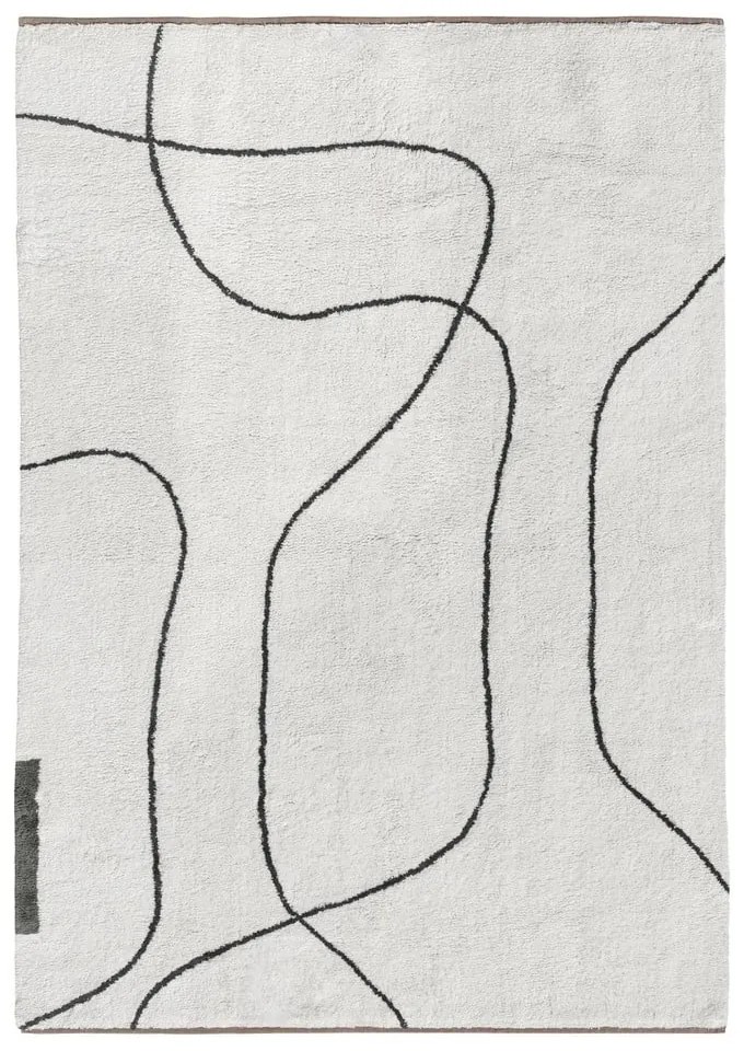 Tappeto avorio in cotone lavabile 140x200 cm Shadow – Mette Ditmer Denmark