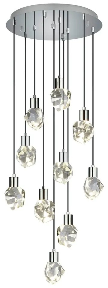 Lampadario LED argentato con paralume in vetro ø 51,5 cm Verano – Trio Select