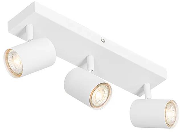 Plafoniera moderna bianca 3 luci rettangolare regolabile - Jeana