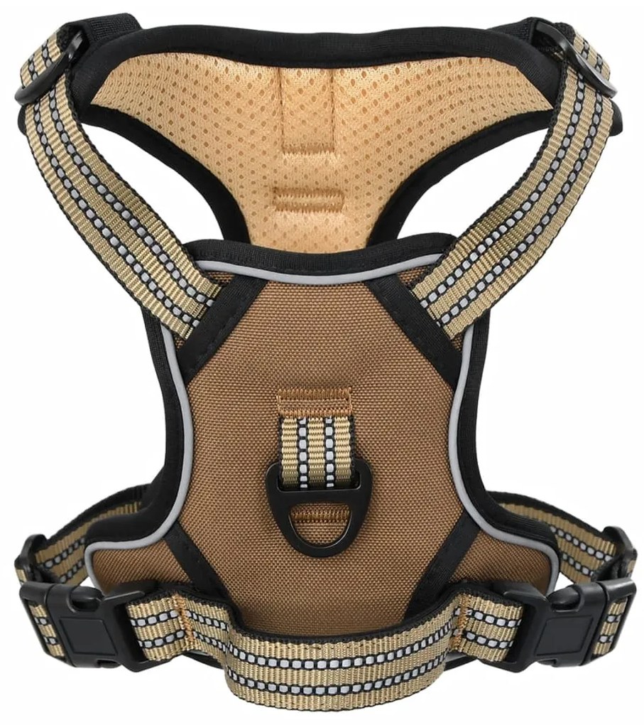 Pettorina Per Cani Con Strisce Riflettenti Regolabile Marrone S /