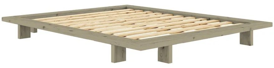 Letto matrimoniale color salvia in pino massiccio senza testiera con rete inclusa 180x200 cm Japan – Karup Design