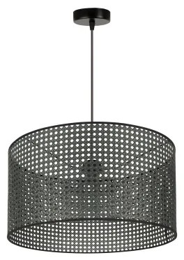 Duolla - Lampadario a sospensione con filo ROLLER RATTAN 1xE27/15W/230V diametro 45 cm nero