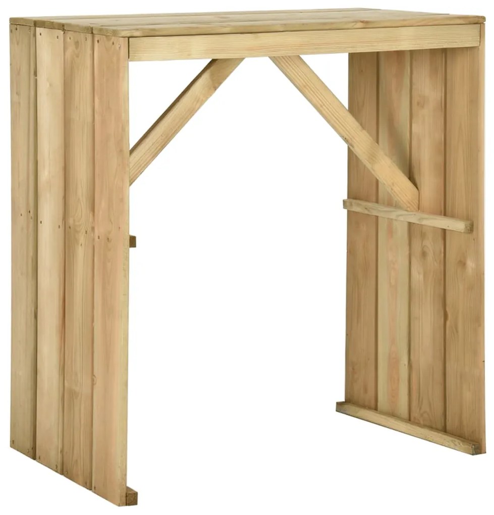 Tavolo Da Bar 100x60x110 Cm İn Legno Di Pino Impregnato /