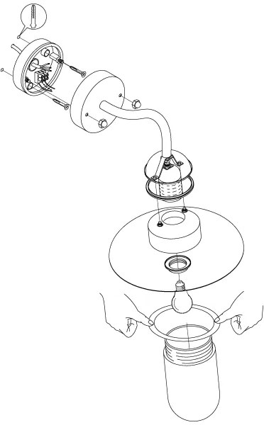 EGLO 88489 - Applique da esterno MILTON acciaio galvanico