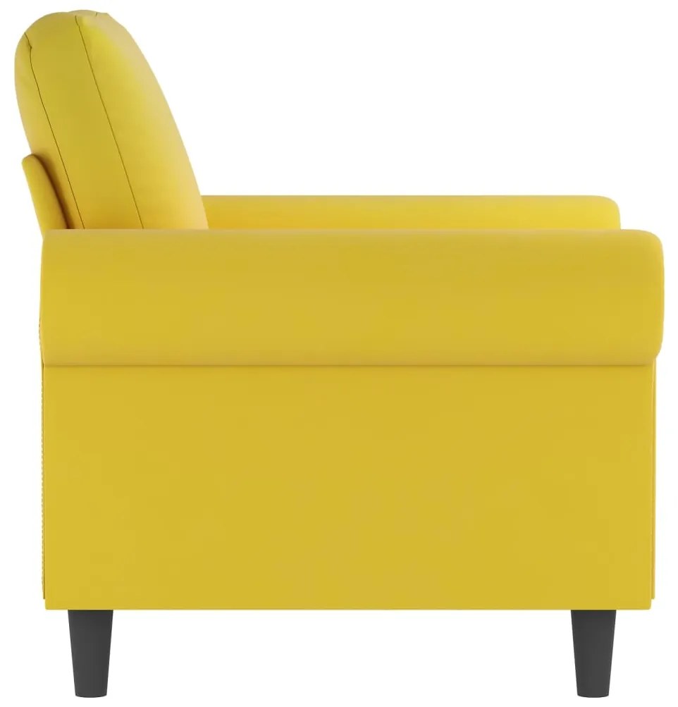 Poltrona giallo 60 cm velluto