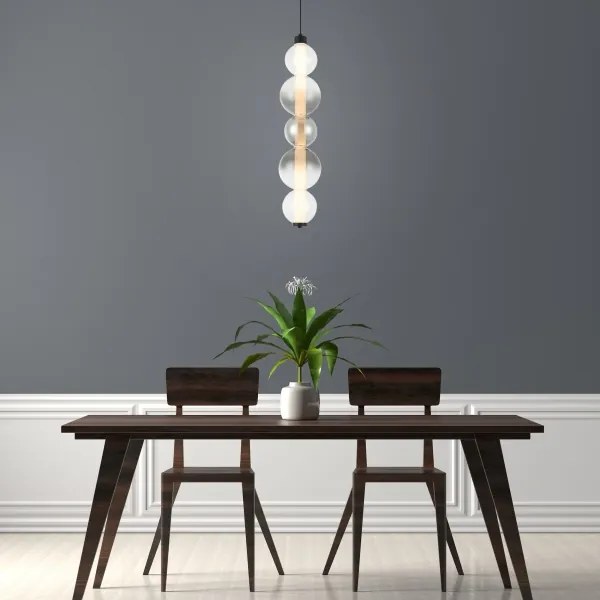 Lampadario LED a sospensione su cavo LUMMI LED/19W/230V nero/fumé