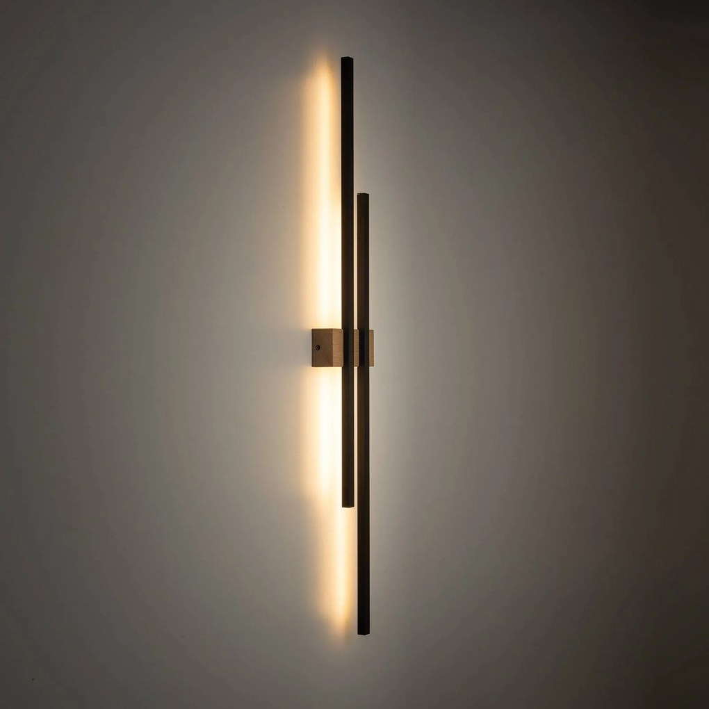 TK Lighting Applique a LED Flash, nero/pino, altezza 90 cm, a 2 luci