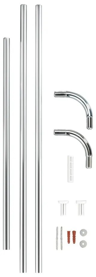 Asta angolare universale in argento per tenda da doccia Argento, ø 2 cm - Wenko