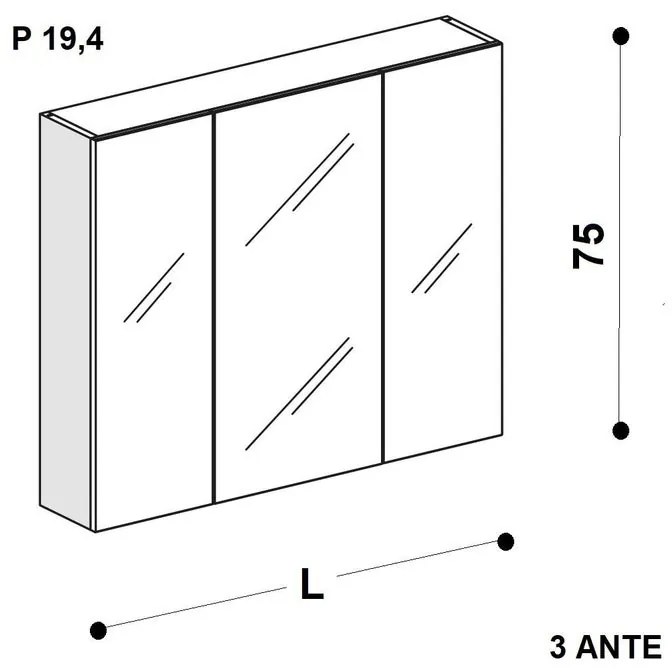 Specchio Easy rettangolare 105 x 80 cm