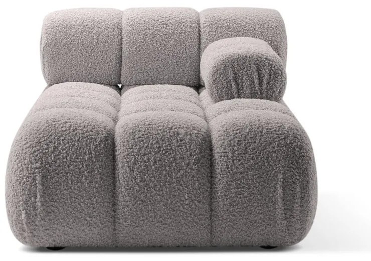 Modulo divano grigio chiaro in tessuto bouclé (angolo destro) Bellis - Micadoni Home