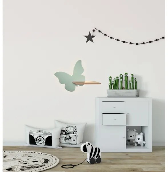 Applique LED per bambini con mensola FARFALLA LED/5W/230V verde/legno