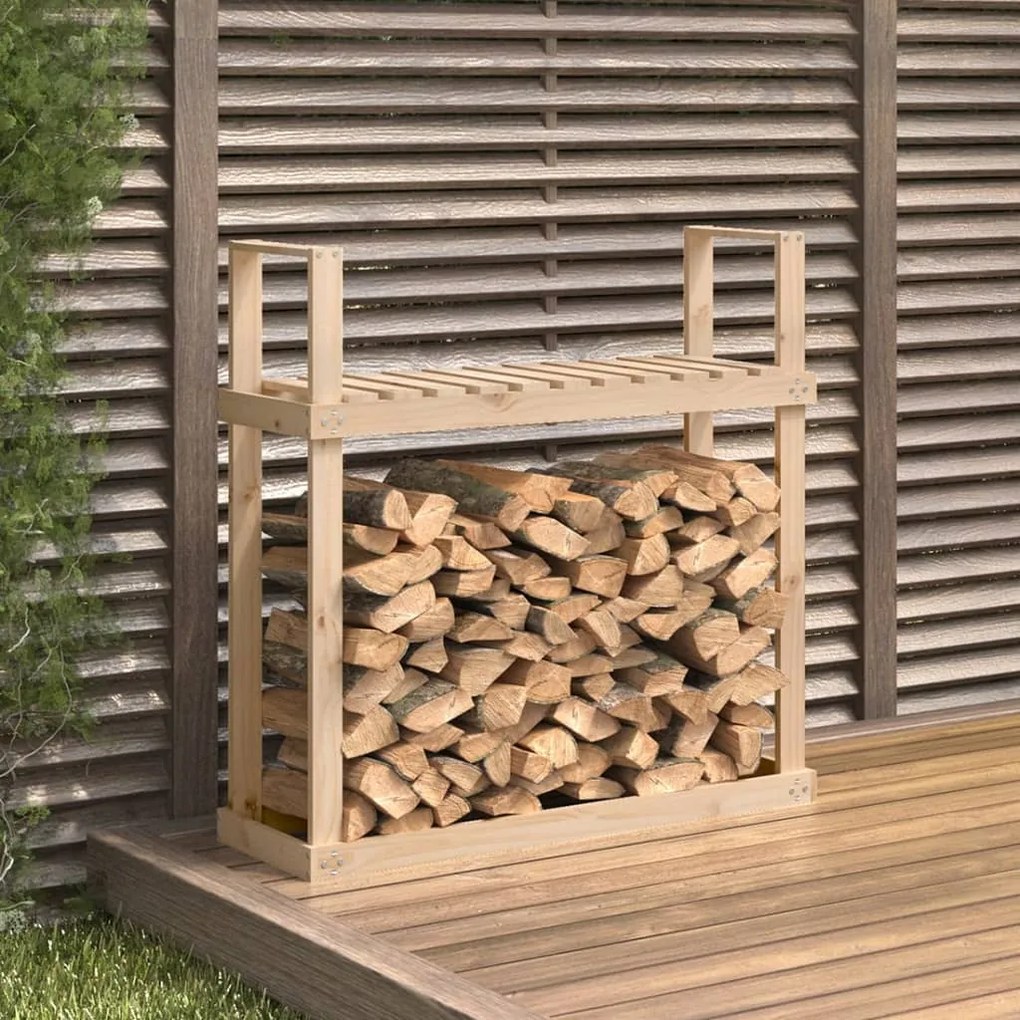 Portalegna 110x35x108,5 Cm İn Legno Massello Di Pino /