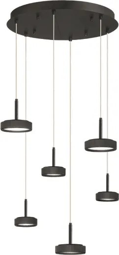 Lampada a sospensione NINA in metallo verniciato 45 cm Nero 6 Luci Led