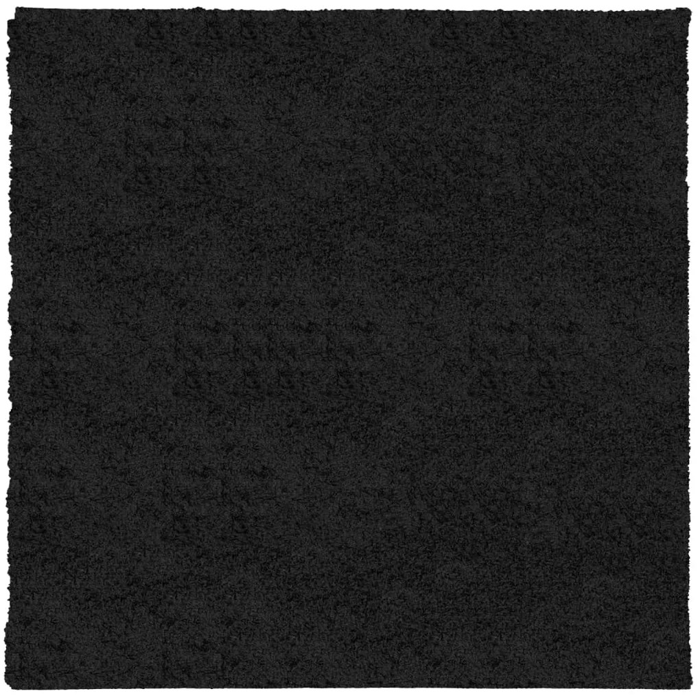 Tappeto Shaggy a Pelo Lungo Moderno Nero 200x200 cm