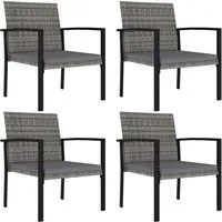 Sedie da Pranzo per Giardino 4 pz in Polyrattan Grigio 315113