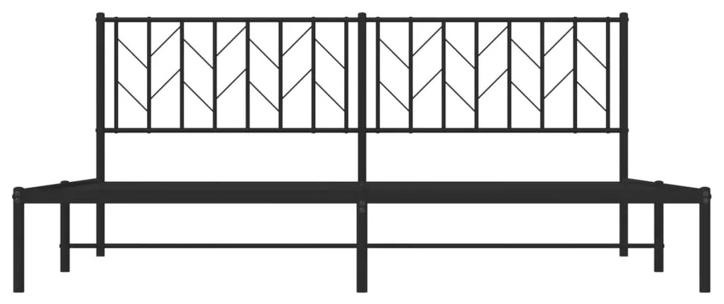 Giroletto con testiera in metallo nero 193x203 cm