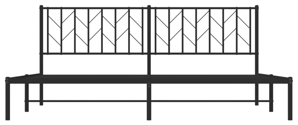 Giroletto con testiera in metallo nero 193x203 cm
