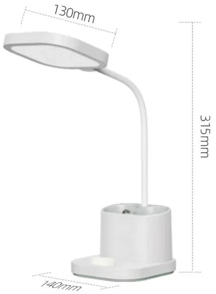 Lampada da tavolo a LED dimmerabile con ricarica con supporto e power bank LED/5W/5V 2400mAh