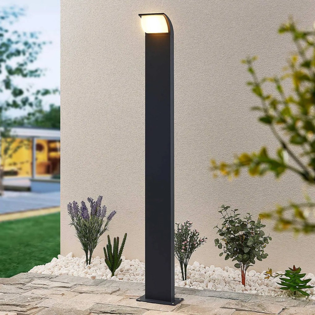 Lucande Lampione a LED Tinna, 100 cm, antracite, IP65