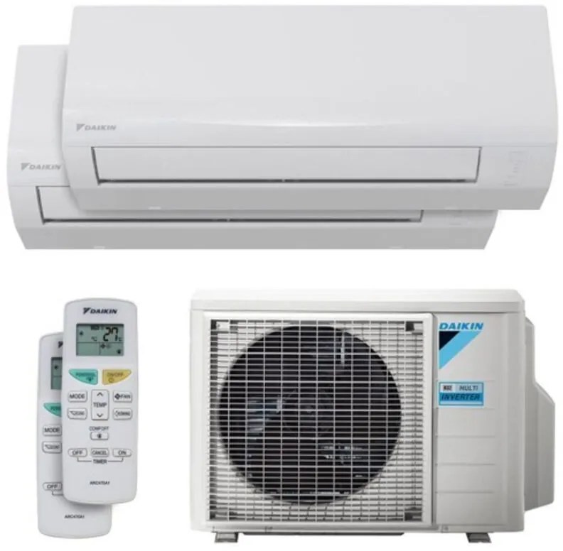 Climatizzatore Dual Split Reversibile Daikin Sensira A++ 9000-12000 BTU Inverter Wi-Fi (2MXF40A + CTXF25C + CTXF35C)