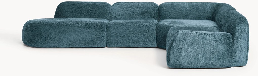 Divano angolare componibile XL in teddy-bouclé Wolke